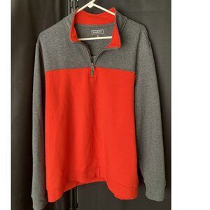 Club Room Mens Mock Neck 1/4 Zip Colorblock Fleece Pullover Sweatshirt XL